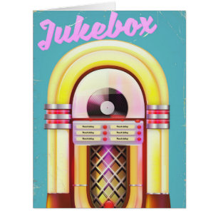 Cartão Jukebox da música do vintage