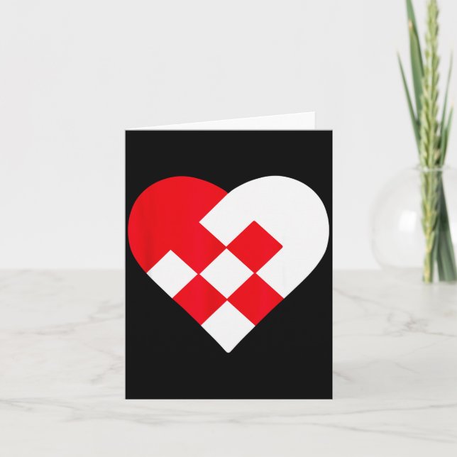 Cartão Julehjerte Danish Pleated Christmas Hearts  (Frente)