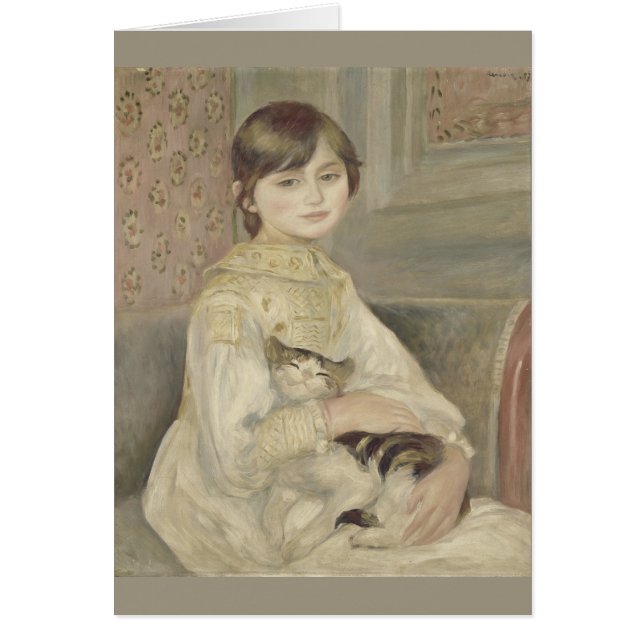 Cartão Julie Manet por Pierre-Auguste Renoir (Frente)