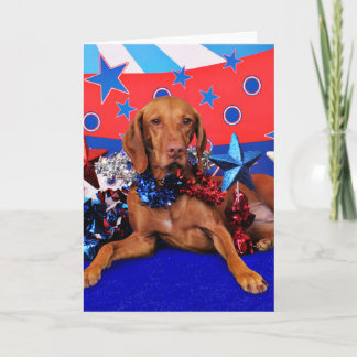 Cartão July 4th - Vizsla - Reagan