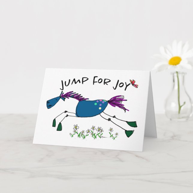 Cartão Jump for Joy (Blue) New Baby Greeting Card (Planta pequena)