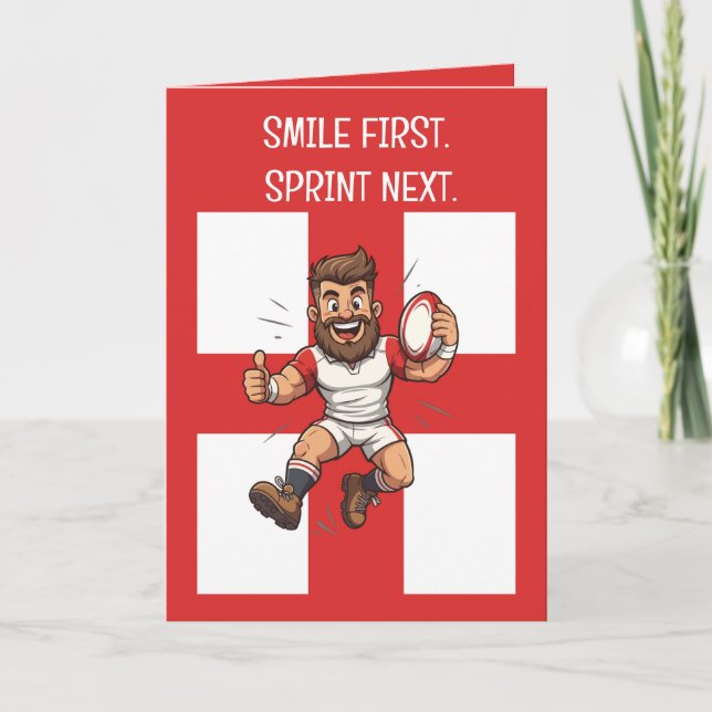 Cartão Jump High Play Proud Rugby England (Frente)