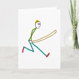 Cartão Jump Rope Skipping Stickman