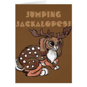 Cartão Jumping Jackalopes! Vazio personalizável