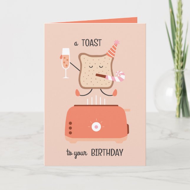Cartão Jumping toast bestie funny birthday card (Frente)