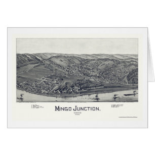 Cartão Junção de Mingo, mapa panorâmico do OH - 1895
