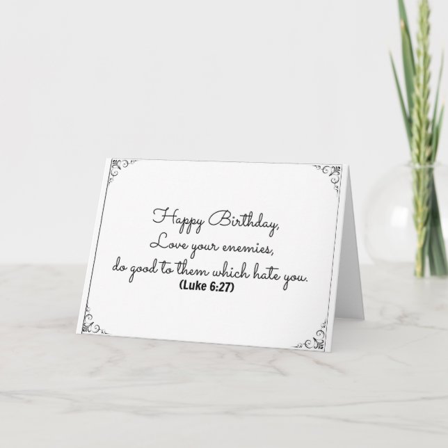 Cartão June 27 Bible Birthday card with Luke verse (Frente)