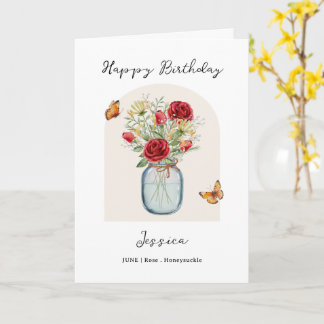 Cartão June Birth Month Flower Birthday