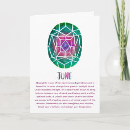 Cartão June Birthstone Alexandrite Birthday Watercolor