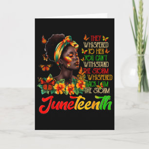Cartão Juneteenth Afro Afro-Americano Preto Mulheres Pret