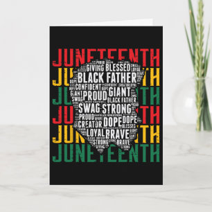 Cartão Juneteenth Afro Pai Preto Palavras Africano Améric