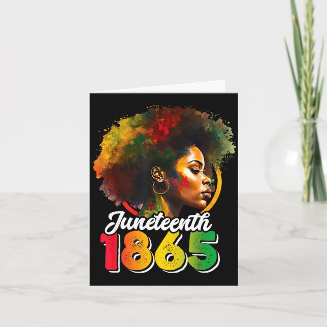 Cartão Juneteenth é dia de independência camisa mulheres  (Frente)