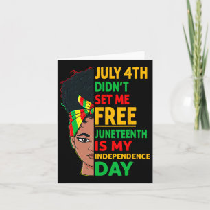 Cartão Juneteenth É Meu Dia da Independência 1865 Coque D