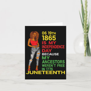 Cartão Juneteenth é o meu dia da independência Mulheres n