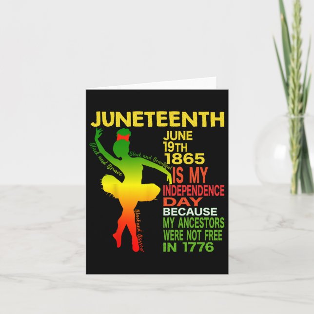 Cartão Juneteenth Independência Mulheres Negras Dançarina (Frente)