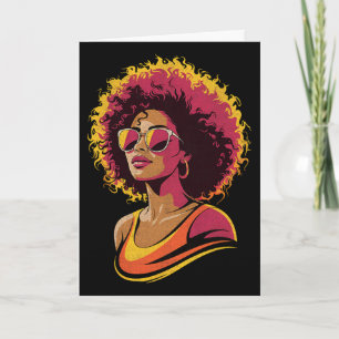 Cartão Juneteenth Mulheres Negras Rainha Melanina Afro-Am