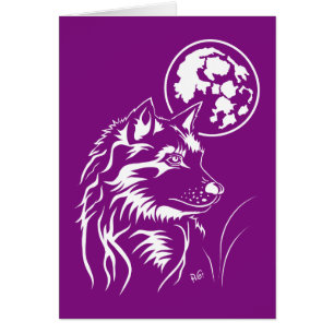 Cartão junger träumender Wolf Grusskarte