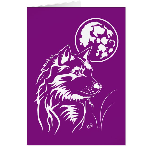 Cartão junger träumender Wolf Grusskarte (Frente)