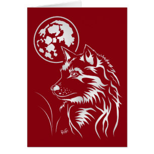 Cartão junger träumender Wolf Grusskarte