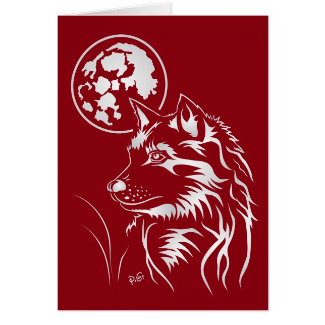 Cartão junger träumender Wolf Grusskarte (Frente)