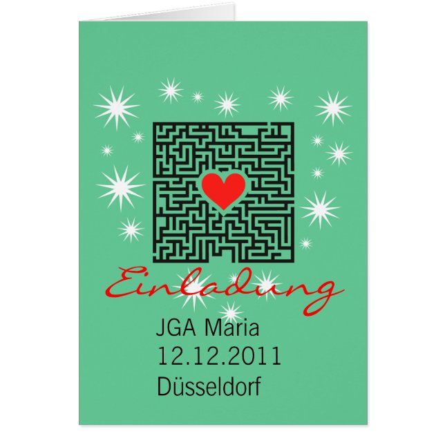 Cartão Junggesellenable Zubehört (Frente)