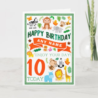 Cartão Jungle Animals Personalised Birthday Card