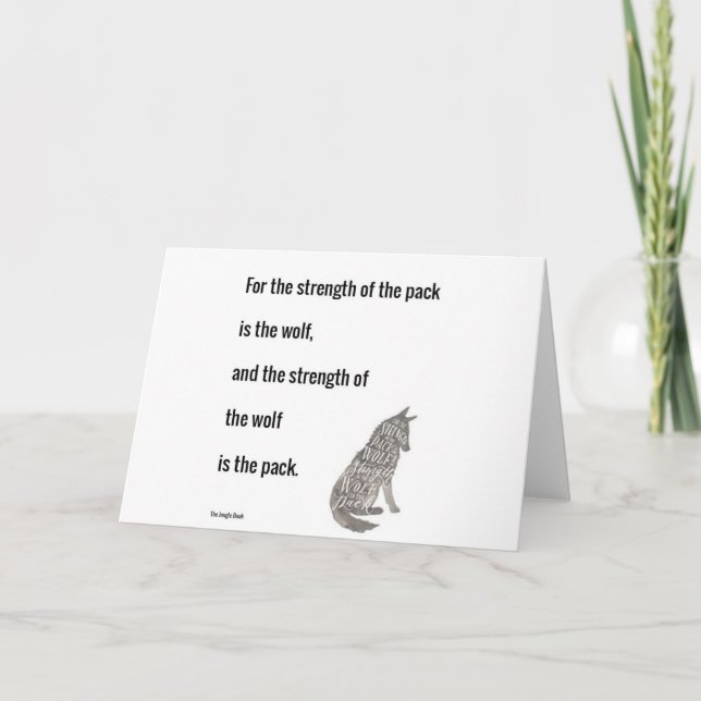 Cartão Jungle Book Strength of the Wolf Quote Print (Frente)
