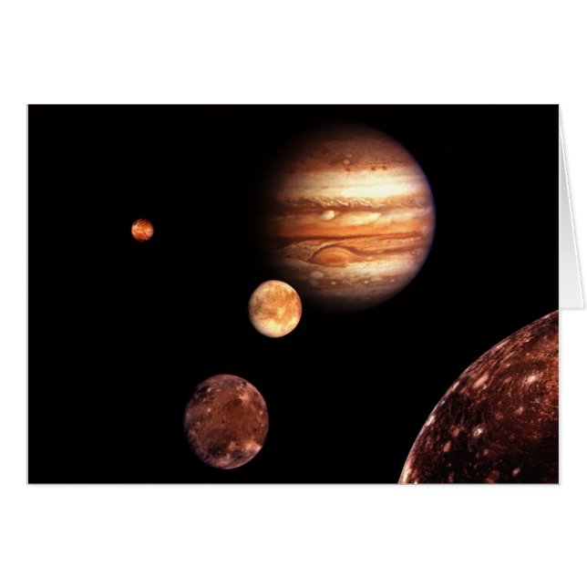 Cartão Jupiter Galilean Moons Astronomia e presentes de c (Frente Horizontal)
