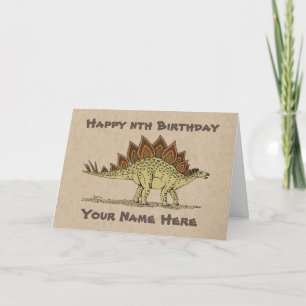 Cartão Jurassic Dinosaur Stegosaurus Birthday Card