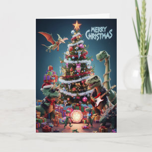 Cartão Jurassic Jingle Bell Rock Natal Dinossauro