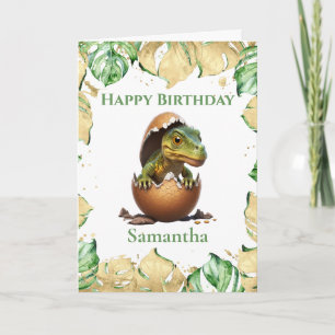 Cartão Jurássico de Raia de Aniversário do Dinossa
