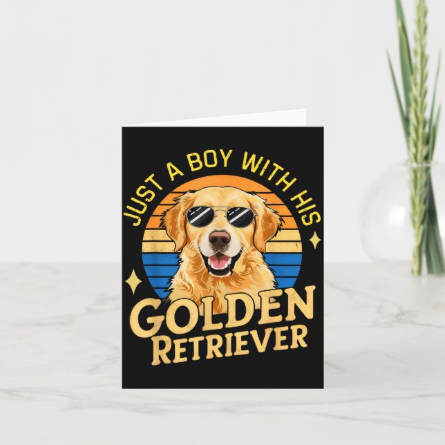Cartão Just A Boy And His Golden Retrievers Girls Who Lov (Frente)