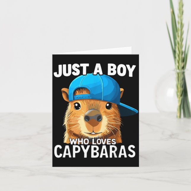 Cartão Just A Boy Who Loves Capybaras  (Frente)