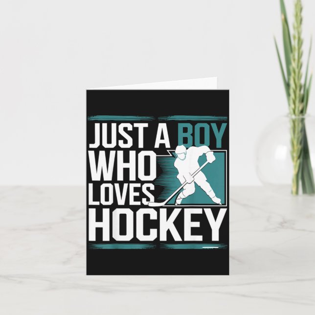 Cartão Just A Boy Who Loves Hockey  (Frente)