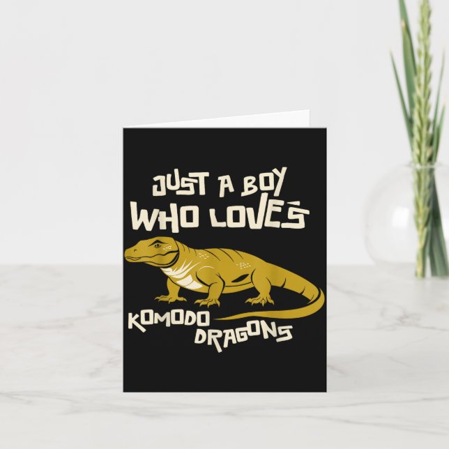 Cartão Just A Boy Who Loves Komodo Dragons Reptile Animal (Frente)