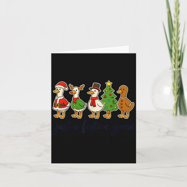 Cartão Just A Festive Goose Christmas Silly Goose Funny C (Frente)