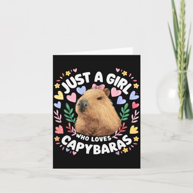Cartão Just A Girl Who Loves Capybaras Cute Capybara Love (Frente)