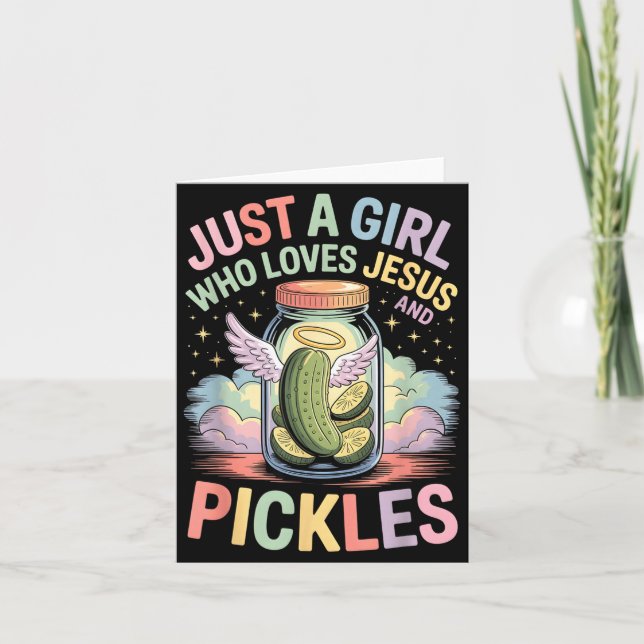 Cartão Just A Girl Who Loves Jesus And Ckles Funny Design (Frente)