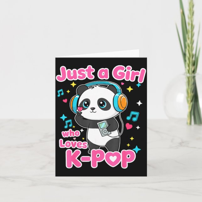Cartão Just A Girl Who Loves K-p Cute Panda  (Frente)