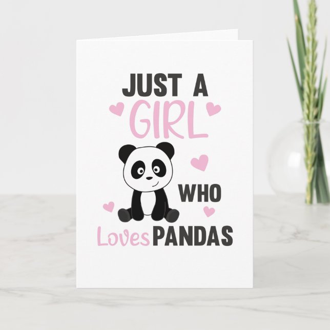 Cartão Just A Girl who Loves Pandas - Sweet Panda (Frente)