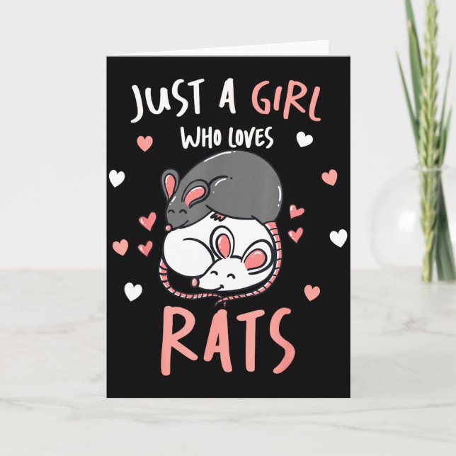 Cartão Just A Girl Who Loves Rats Cute Pet Lover Gift For (Frente)