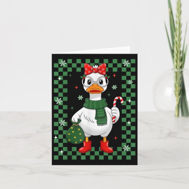 Cartão Just A Jolly Goose Christmas Silly Goose Funny Xma (Frente)