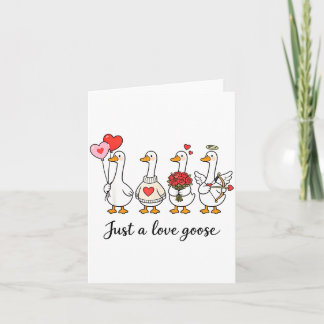 Cartão Just A Love Goose Cute Valentines Geese Heart Cud 