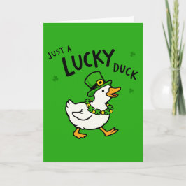 Cartão Just A Lucky Leprechaun Duck Funny St Patricks Day