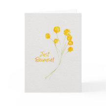 Just Because Yellow Billy Buttons Watercolor