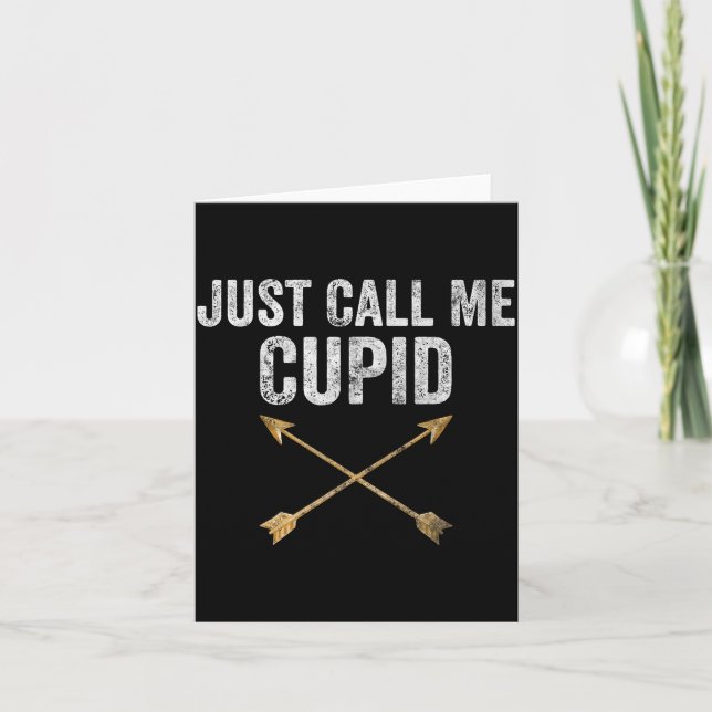 Cartão Just Call Me Cud Shirt Retro Arrow Valentine Day  (Frente)
