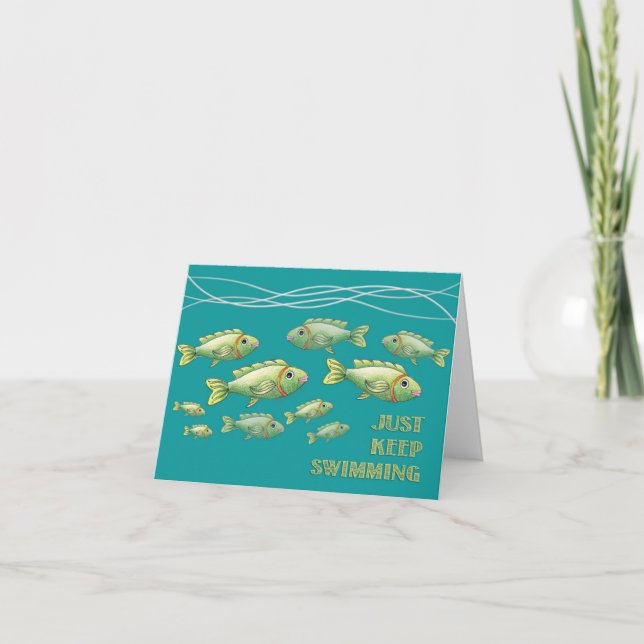 Cartão Just Keep Swimming Notecard (Frente)