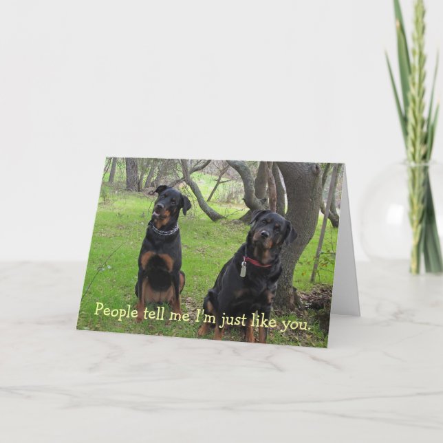 Cartão Just Like You Rottweiler Mother's Day Card (Frente)