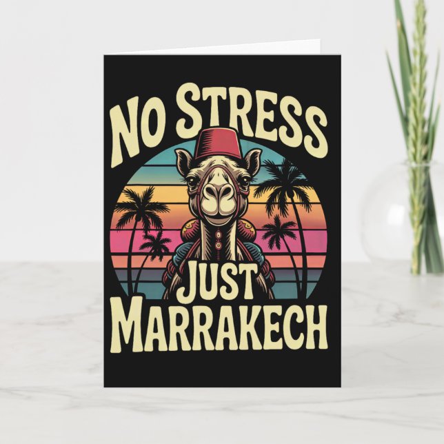 Cartão Just Marrakech Camel Sunset Morocco Trip Marrakesh (Frente)