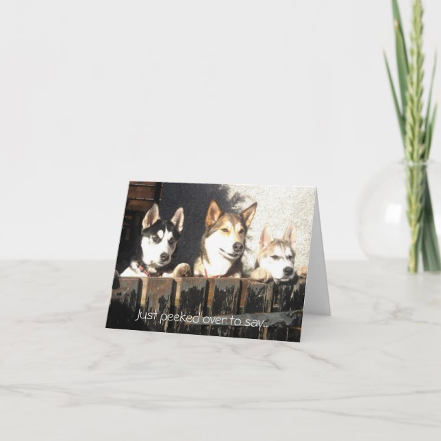 Cartão Just peeked over to say.. (Frente)